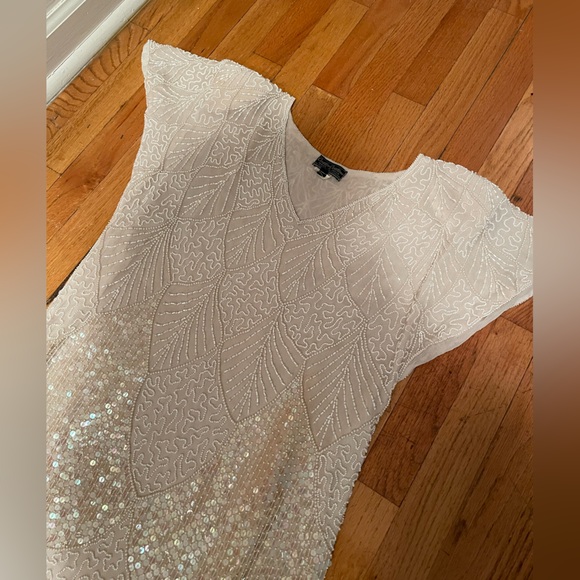 Vintage Dresses & Skirts - Vintage Creative collections 80s flapper recreation Cream Sequin Dress